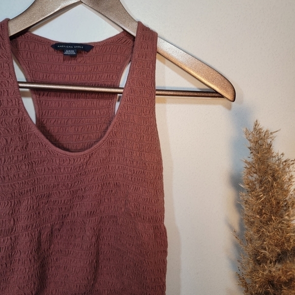 AMERICAN Eagle ruched rust color crop top. Size small. - Picture 7 of 8